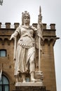 Statue of Liberty Statua della LibertÃÂ  on Palazzo Pubblico square in San Marino